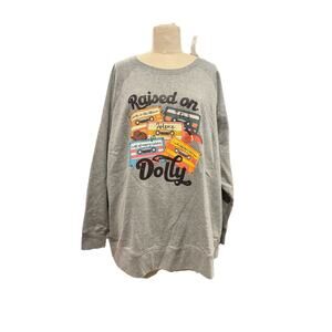 Women’s Long-Sleeve Raised On Dolly Parton Cassette Sweatshirt SZ 3XL - NWT